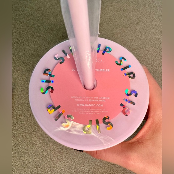 NWT Ban.do Holographic Light Pink 20 Oz. Tumbler - Picture 4 of 6